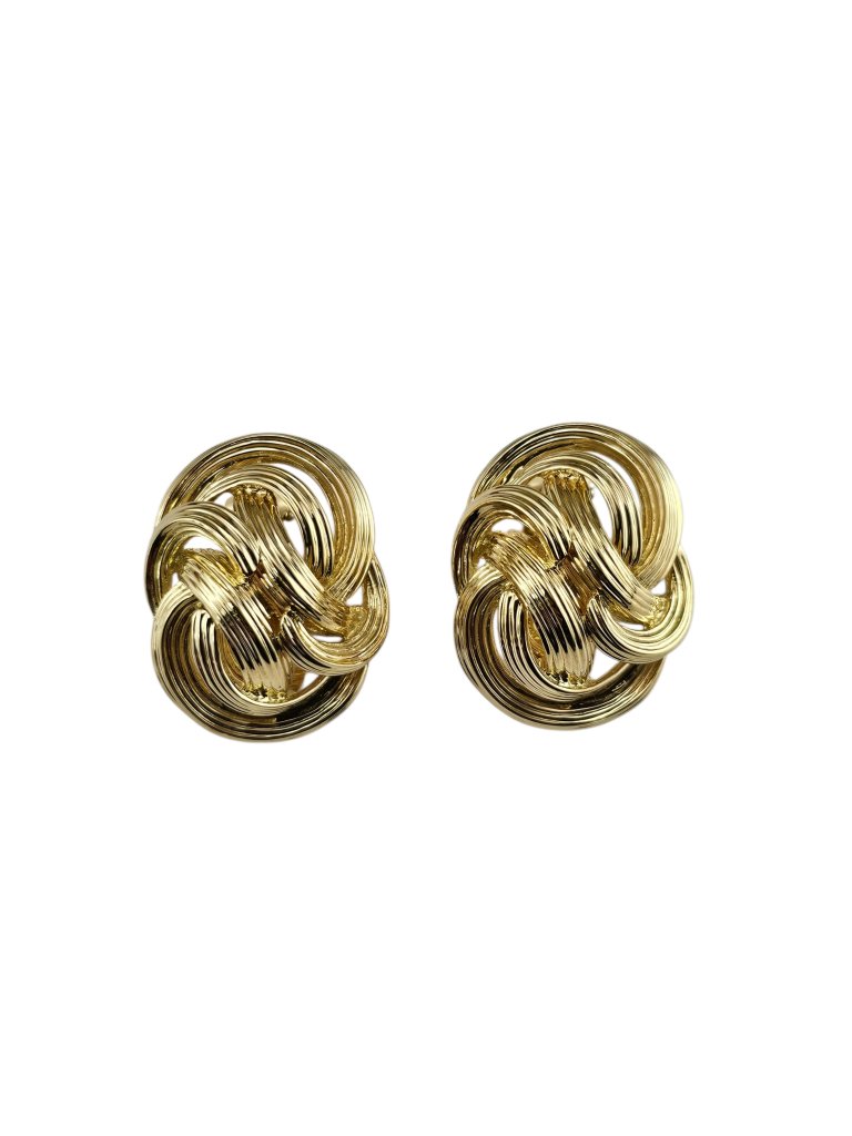Tiffany  Co 18k Yellow Gold Fluted Knot ClipOn Earrings 25476